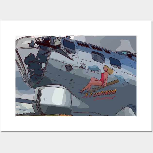 World War II Bomber with Nose Art Wall Art by WelshDesigns